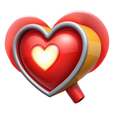 megaphone with a glowing heart coming out sticker