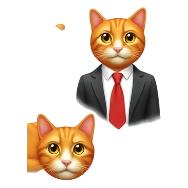 Orange cat with red tie sticker