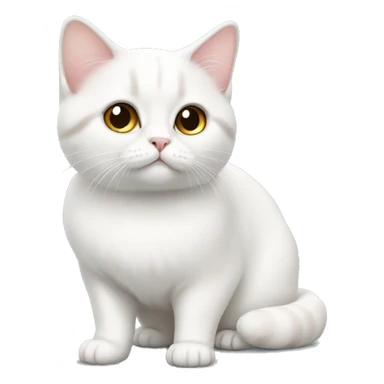 White munchkin cat standing sticker