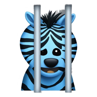 blue zebra in a jail cell sticker