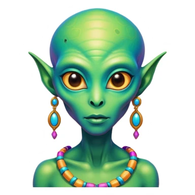 alien living in desert, very colorful, accessories, just face  sticker