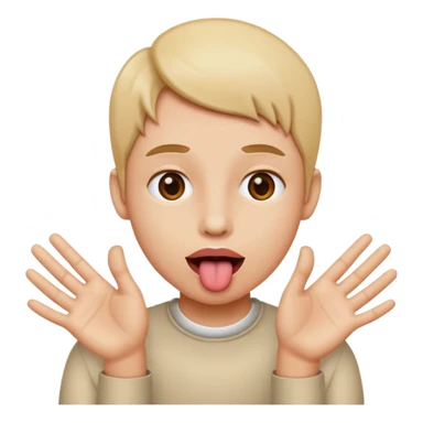 Face with tounge out and hands to the side sticker