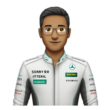 Mercedes f1 car driver asian sticker
