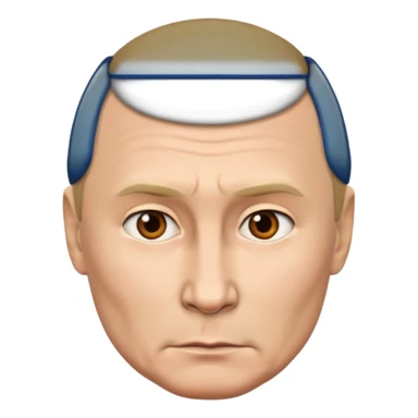 emoji with face of Putin, serious expression sticker