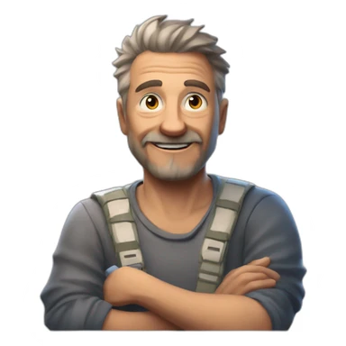 old guys play video game her name is maxime frys, he love fortnite sticker