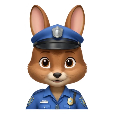 judy hopps with police suit from zootopia, pixar sticker