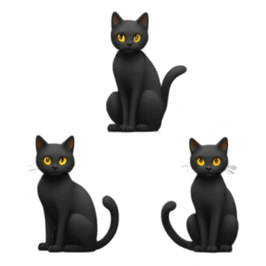 chat noir sur chat blanc sur chat roux sur chat brun sticker