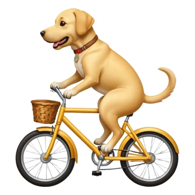 Labrador dog riding on a bike sticker