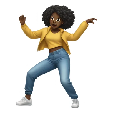 Hip hop dancer black girl sticker
