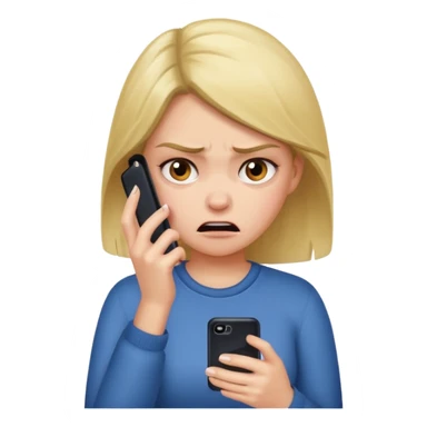  are you crazy? there is two phone..........only one phone and the girl's feeling is not so embarrassed or angry. please create 'angry and embarrassed girl looking at her 'one' cell phone'  sticker