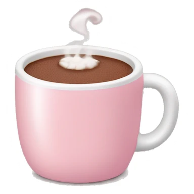 Soft pink mug with hot chocolate  sticker