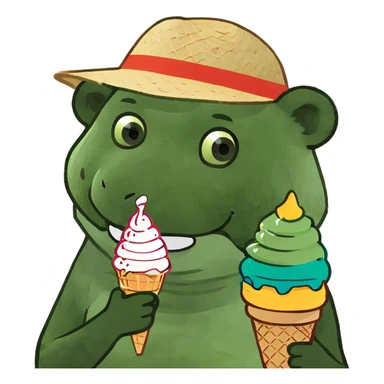 Panda eating ice cream y city b ty sticker