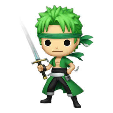 zoro one piece avec un sabre laser de star wars sticker