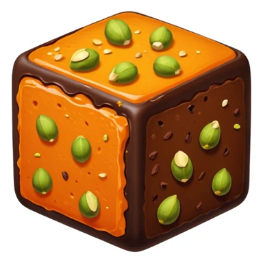 Chocolate square fudgy Bites with orange and pistachios  sticker