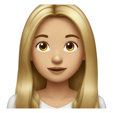 Brown with blonde highlights long haired girl portrait sticker