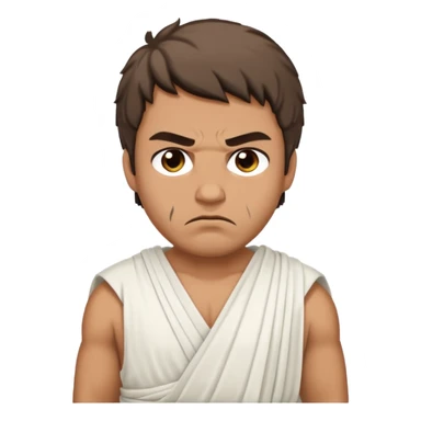 evil man with greek dress toga sticker