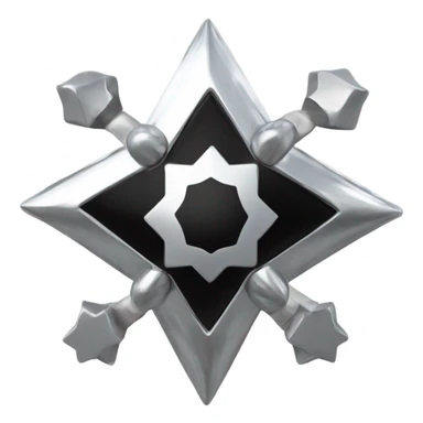 Silver chrome four-point star diamond black sticker