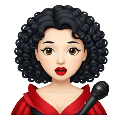 curly hair  opera singer singing sticker