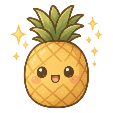Sparkling Q-version sticker pineapple, cute and exaggerated sticker