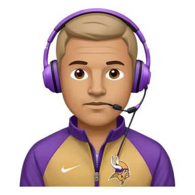 football coach with headset MINNESOTA VIKINGS PURPLE AND GOLD sticker