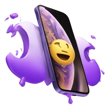 Purple iPhone 14 Pro Max dropping to the ground sticker