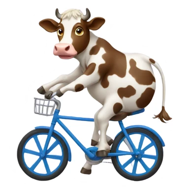 Cow riding a bike  sticker