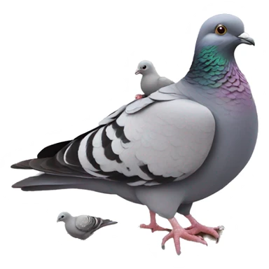 pigeon + baby pigeon sticker