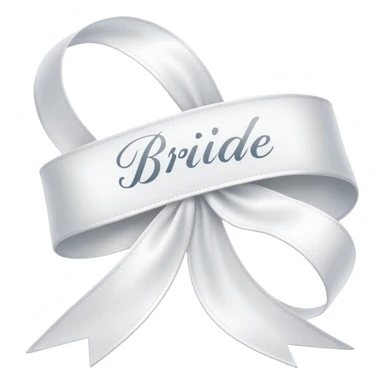 White diagonal ribbon with word bride on it sticker