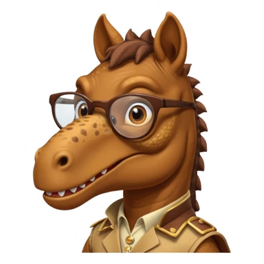 Dinosaur with glass on in a horse sticker