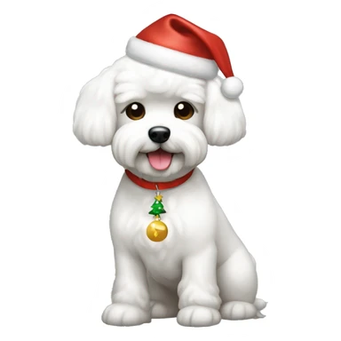 bichon maltés con accesorios navidad  sticker