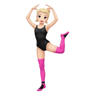 sport dancer in black leotards and pink socks who talk sticker