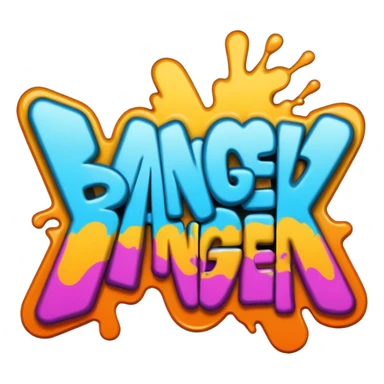 The word Banger in graffiti sticker