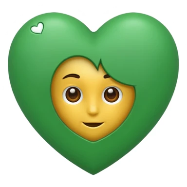 Fait une personne avec un coeur vert sticker