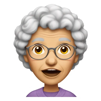 Granny with big lips sticker