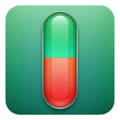 A vertical capsule-shaped progress bar with a color gradient from green at the bottom to red at the top. The bar is divided into segments by thin lines, with bold, outlined numbers scaling upward next to it.  sticker