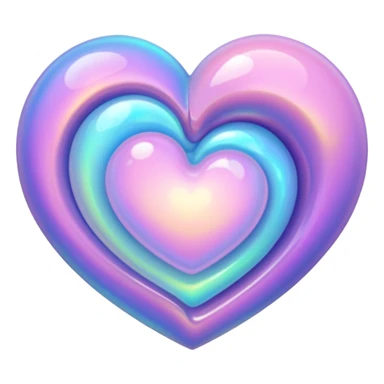 heart with a swirling opal effect sticker