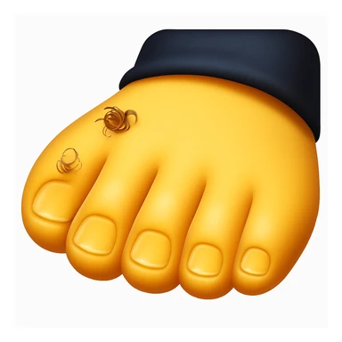 Make a foot emoji exactly like the reference image, in iOS emoji style. Same shape, color, and details, smooth and shiny. sticker