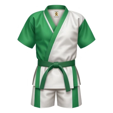 karate gi with a green belt sticker