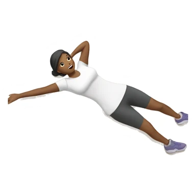 Woman lying on floor doing crunches sticker