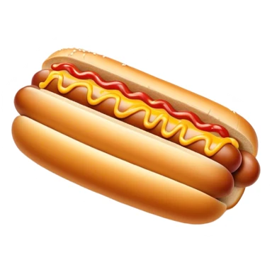 Cinematic classic hot dog, nestled in a soft toasted bun, drizzled with mustard and ketchup, juicy and flavorful, warm golden tones, ultra-detailed and mouthwatering. sticker