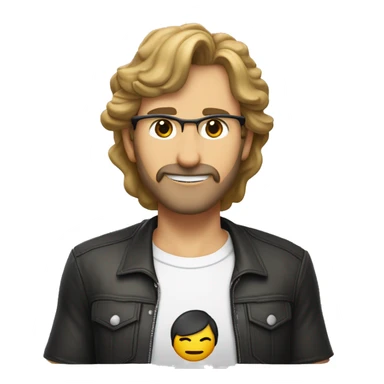 Persona de 50 años con el pelo castaño y liso con una camiseta que tenga el logotipo de la página de neoknow.es sticker