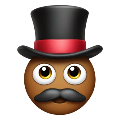 Poop wearing a top hat sticker