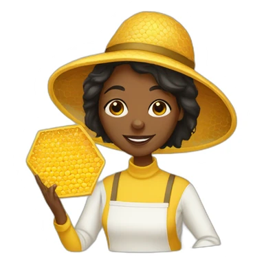 beekeeper black woman honeycomb sticker
