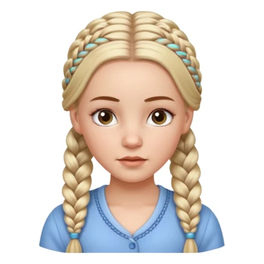 white girl with long braids hairstyle with baby hair, detailed braids, soft edges, realistic baby hair styling on forehead, clean look, keep same face, same clothes, same background sticker