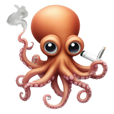octopus smoking a cigarette sticker