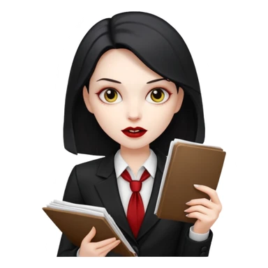 Woman vampire in a blazer holding papers sticker