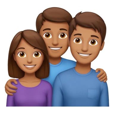 Un trouple : deux hommes  et une femme qui sont amoureux  , ils sont tous blanc et brun  sticker