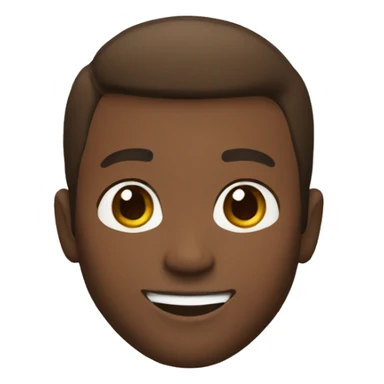 memoji young black man with brown eyes, short and beard hair smiling sticker