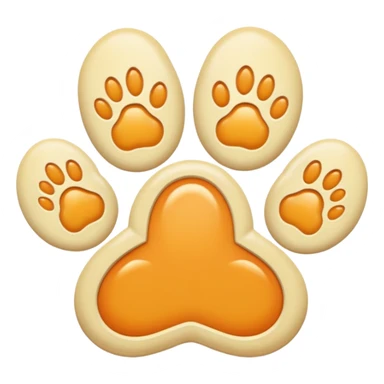 a very light pale pastel yellow-orange pawprint sticker