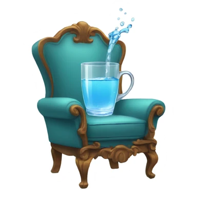 cup of water on a rich chair sticker